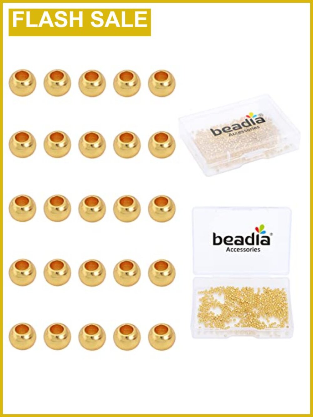 14K Gold Plated Round Spacer Beads 2mm 600pcs Jewelry Making Findings